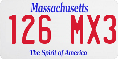 MA license plate 126MX3