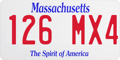 MA license plate 126MX4