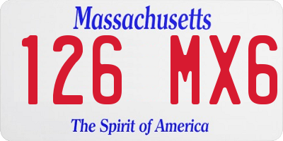 MA license plate 126MX6
