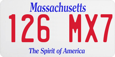 MA license plate 126MX7