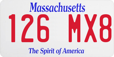 MA license plate 126MX8