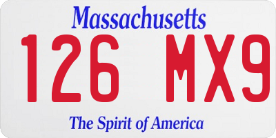 MA license plate 126MX9