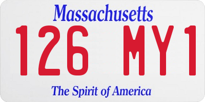 MA license plate 126MY1