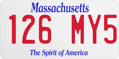 MA license plate 126MY5