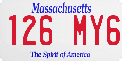 MA license plate 126MY6