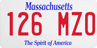 MA license plate 126MZ0