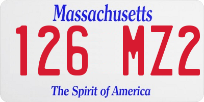 MA license plate 126MZ2