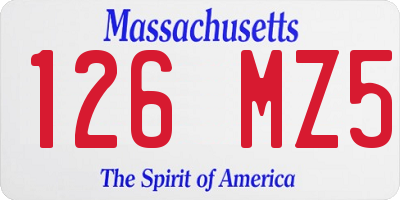 MA license plate 126MZ5