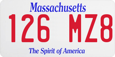 MA license plate 126MZ8