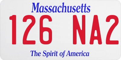 MA license plate 126NA2