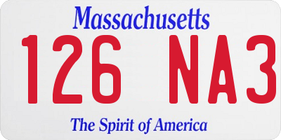 MA license plate 126NA3