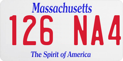 MA license plate 126NA4