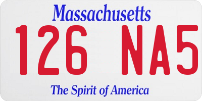 MA license plate 126NA5