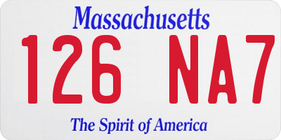 MA license plate 126NA7