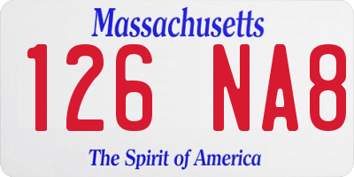 MA license plate 126NA8