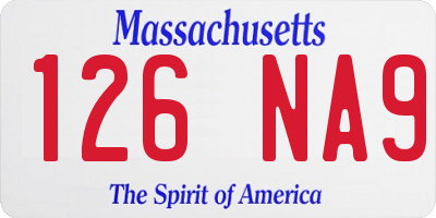 MA license plate 126NA9