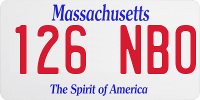 MA license plate 126NB0