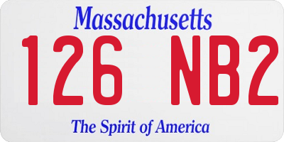 MA license plate 126NB2