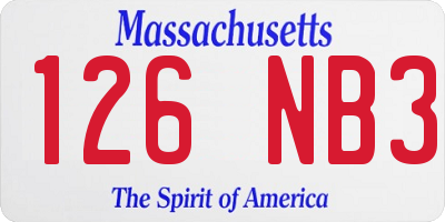 MA license plate 126NB3