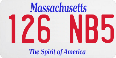 MA license plate 126NB5