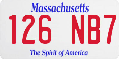 MA license plate 126NB7