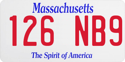 MA license plate 126NB9