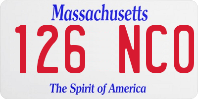 MA license plate 126NC0