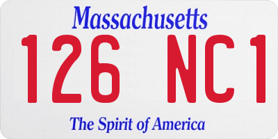 MA license plate 126NC1