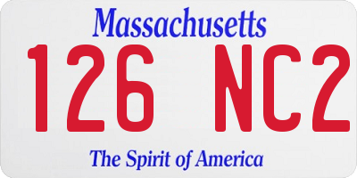MA license plate 126NC2