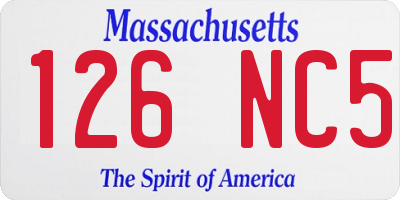 MA license plate 126NC5