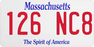 MA license plate 126NC8