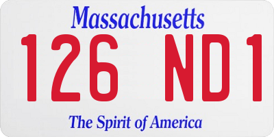 MA license plate 126ND1