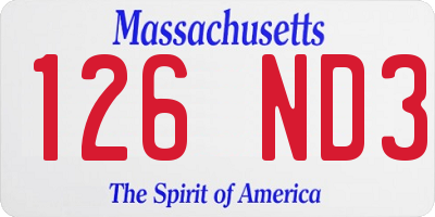 MA license plate 126ND3