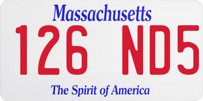 MA license plate 126ND5