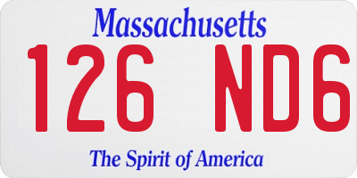 MA license plate 126ND6