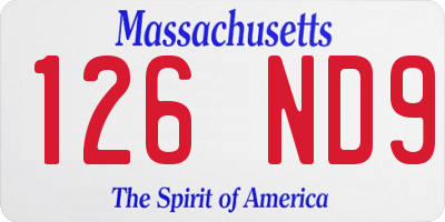 MA license plate 126ND9