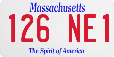 MA license plate 126NE1