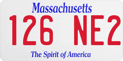 MA license plate 126NE2