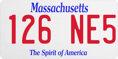 MA license plate 126NE5