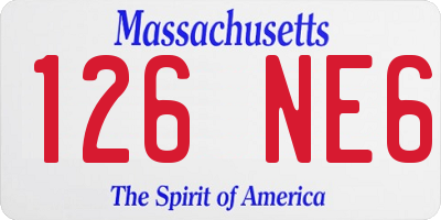 MA license plate 126NE6