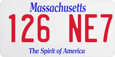 MA license plate 126NE7