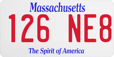 MA license plate 126NE8