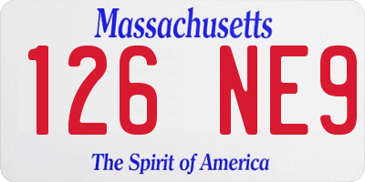 MA license plate 126NE9