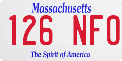 MA license plate 126NF0