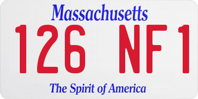 MA license plate 126NF1