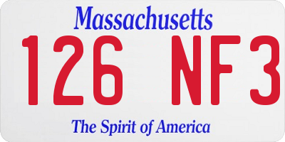 MA license plate 126NF3