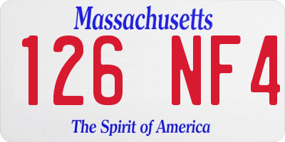 MA license plate 126NF4