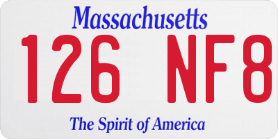 MA license plate 126NF8