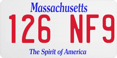 MA license plate 126NF9