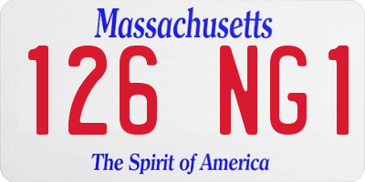 MA license plate 126NG1